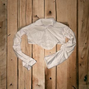 White Cropped Dress Shirt